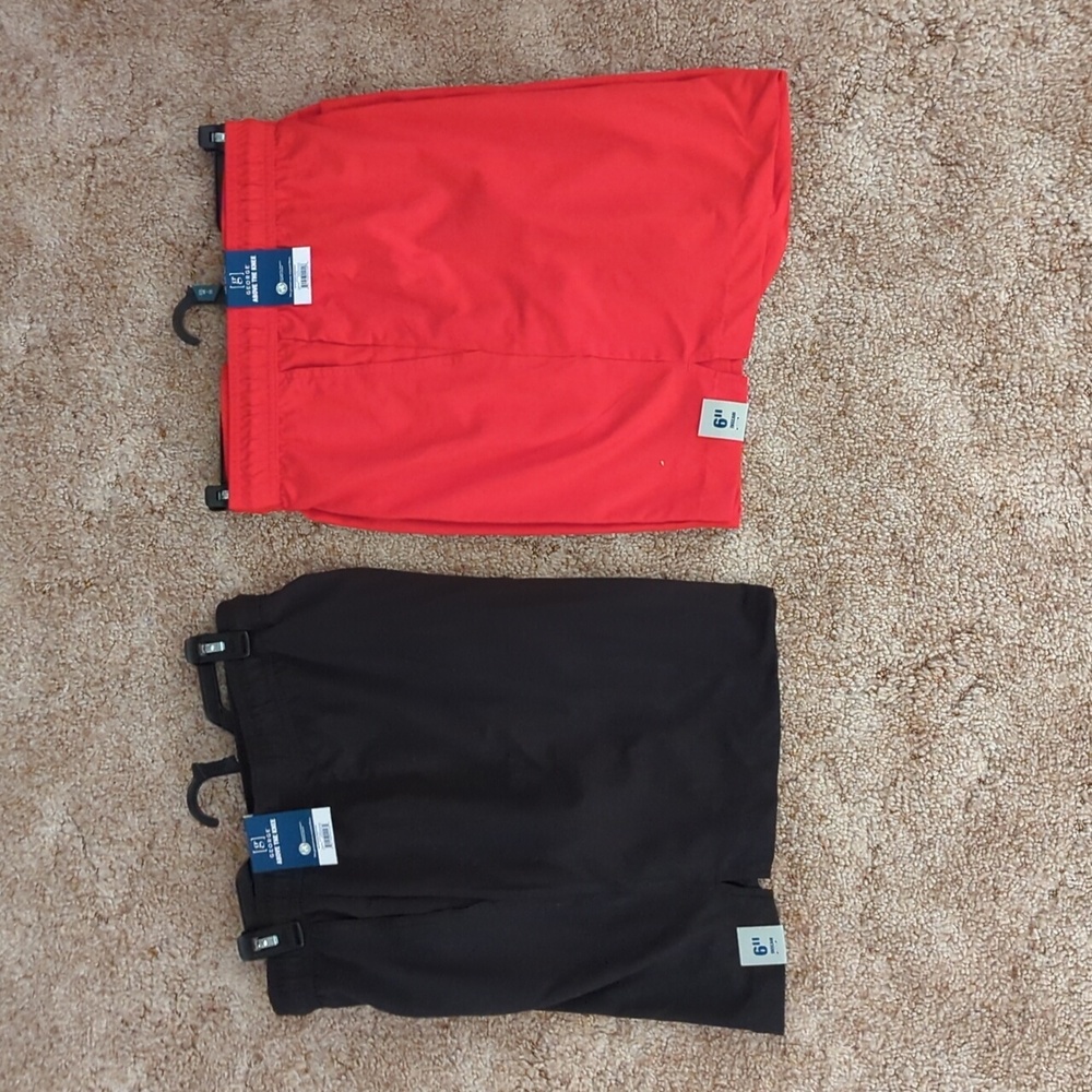 Men's Size 3X Black and Red Swim Trunks